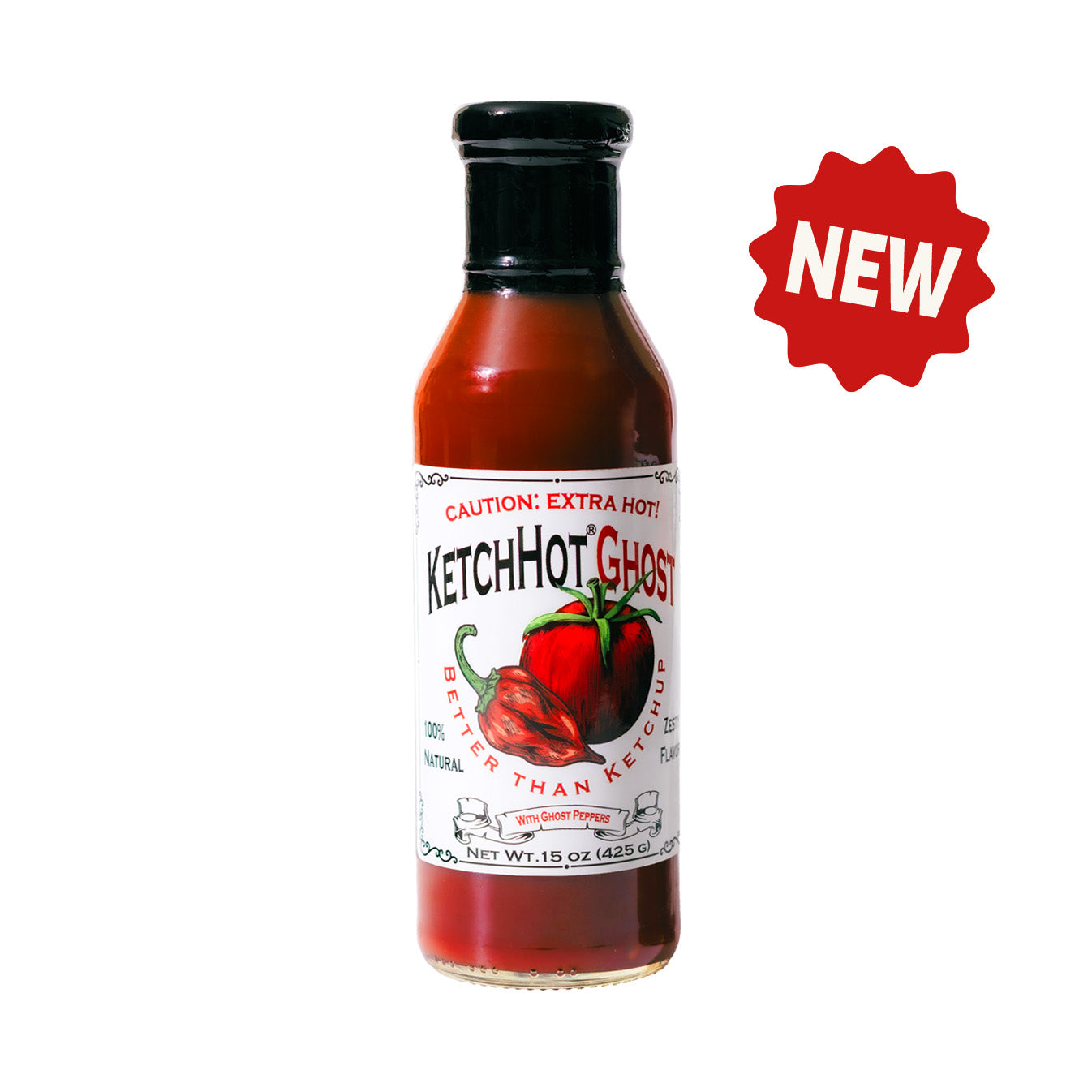 KetchHot Ghost Premium Ghost Pepper Spicy Ketchup Gourmet Hot & Tangy Tomato Sauce for Fries Burgers Snacks & Cooking Savory Flavor Dip