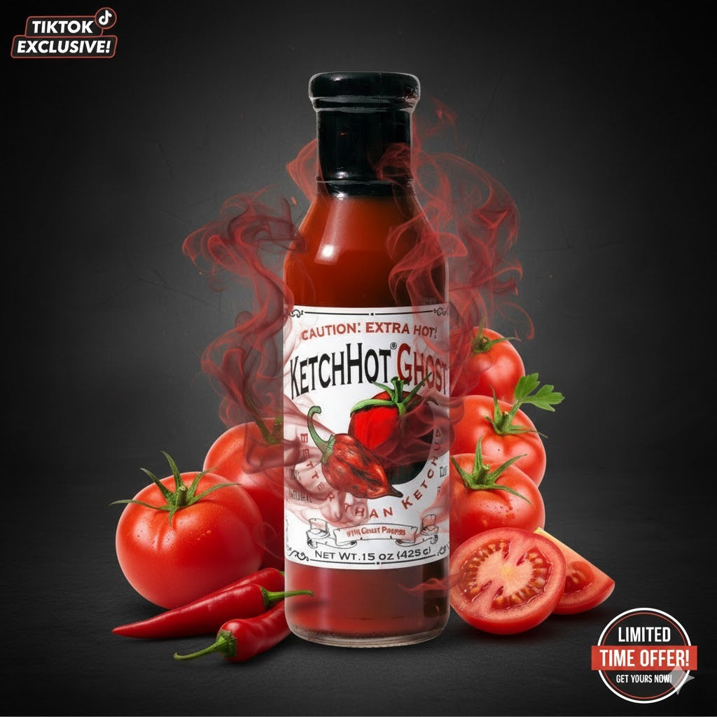 KetchHot Ghost Premium Ghost Pepper Spicy Ketchup Gourmet Hot & Tangy Tomato Sauce for Fries Burgers Snacks & Cooking Savory Flavor Dip
