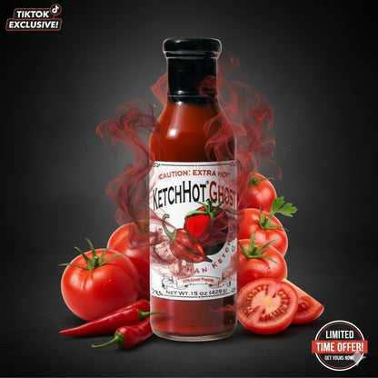 KetchHot Ghost Premium Ghost Pepper Spicy Ketchup Gourmet Hot & Tangy Tomato Sauce for Fries Burgers Snacks & Cooking Savory Flavor Dip